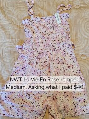 La Vie En Rose Light Pink Floral Tie-Shoulder Romper